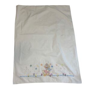 Vintage Cotton Baby Crib Sheet and Pillow Case Mother Goose Embroidered Cottage
